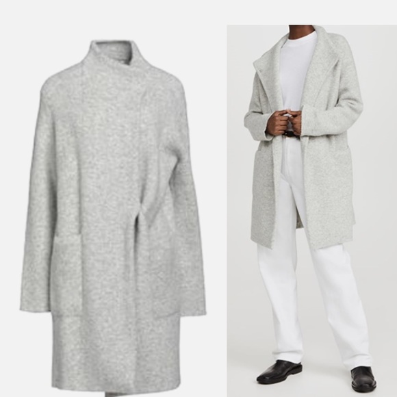NWT Vince Light Gray Wool Blend Cape Coat